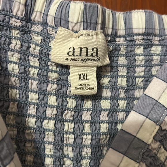 a.n.a Blue and White Maxi Sundress with Flutter Sleeves size XXL - Picture 7 of 8